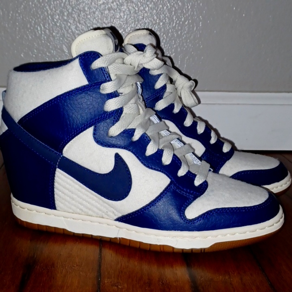 RARE! Nike Dunk Sky High Loyal Blue Women's Wedge Gum Sole Size 8US Women